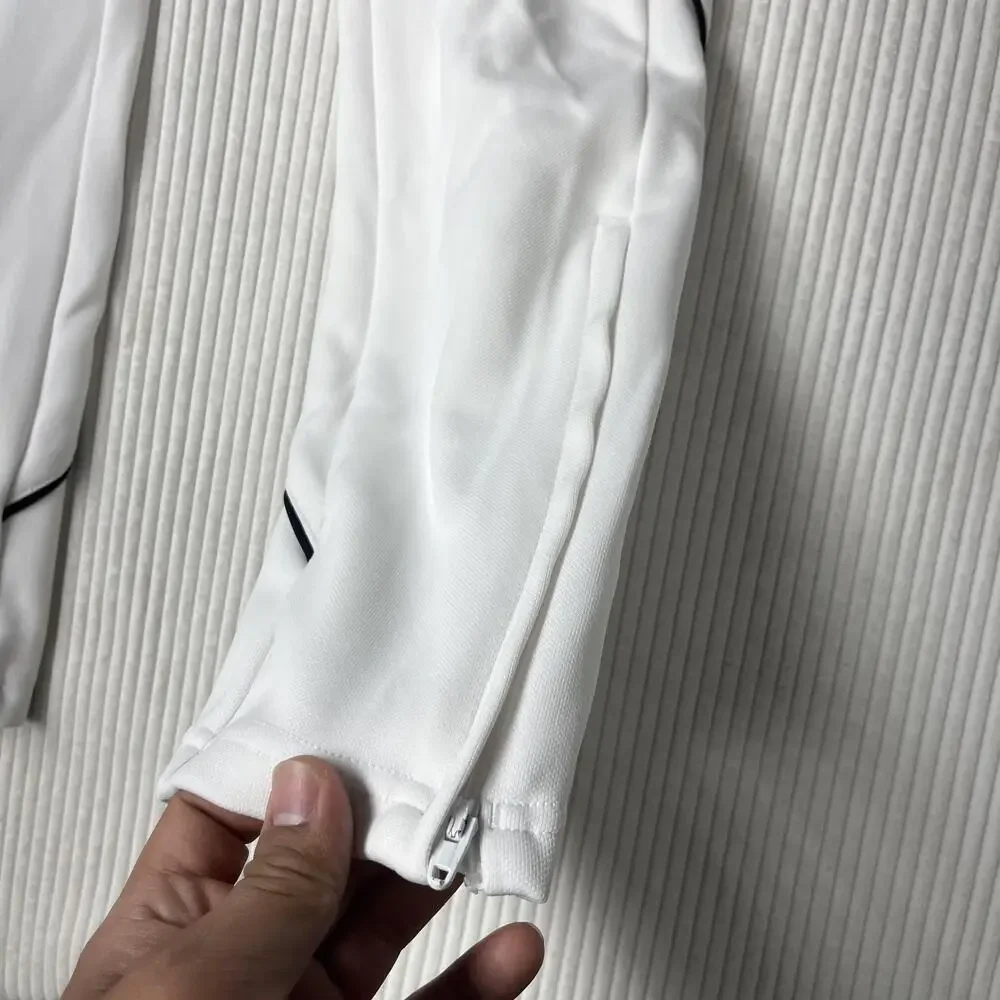 Adidas Pants Unisex Kids 11-12Y White AEROREADY Soccer Training Track Zip Hem